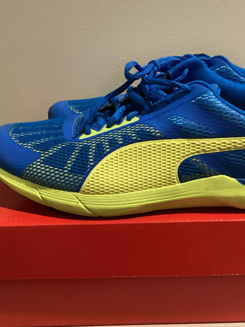 Puma Men’s Blue & Yellow Propel Running Shoes - Picture 5 of 7